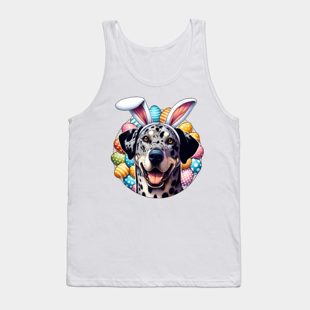 Catahoula Leopard Dog with Bunny Ears Celebrates Easter Tank Top by ArtRUs